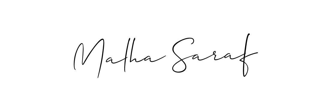 Malha Saraf stylish signature style. Best Handwritten Sign (Allison_Script) for my name. Handwritten Signature Collection Ideas for my name Malha Saraf. Malha Saraf signature style 2 images and pictures png