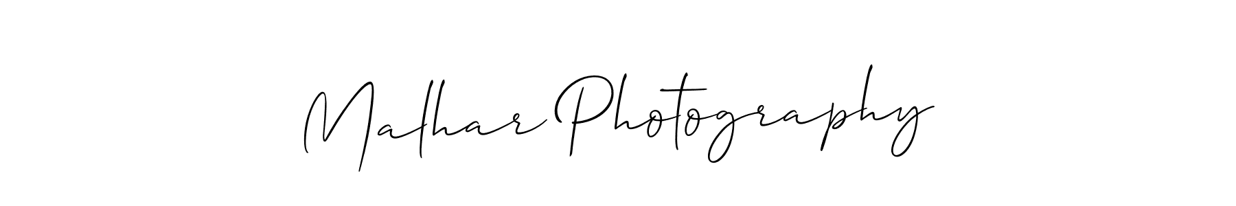 How to make Malhar Photography name signature. Use Allison_Script style for creating short signs online. This is the latest handwritten sign. Malhar Photography signature style 2 images and pictures png