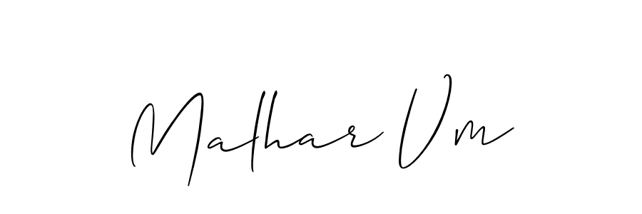 How to make Malhar Vm name signature. Use Allison_Script style for creating short signs online. This is the latest handwritten sign. Malhar Vm signature style 2 images and pictures png