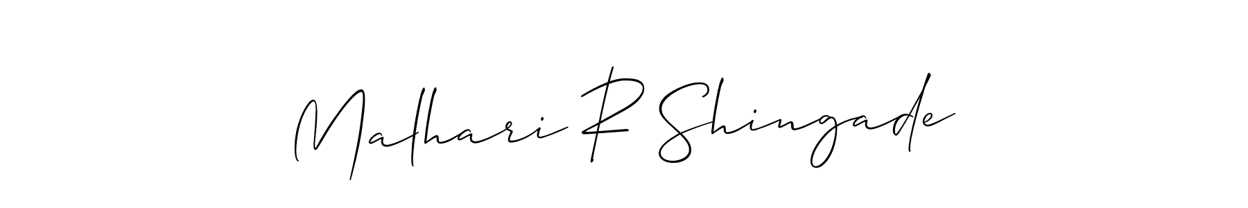 Make a short Malhari R Shingade signature style. Manage your documents anywhere anytime using Allison_Script. Create and add eSignatures, submit forms, share and send files easily. Malhari R Shingade signature style 2 images and pictures png