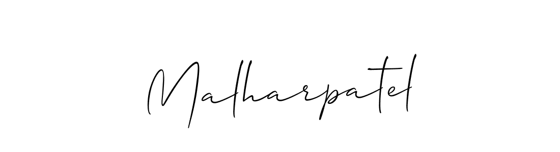 Make a beautiful signature design for name Malharpatel. With this signature (Allison_Script) style, you can create a handwritten signature for free. Malharpatel signature style 2 images and pictures png