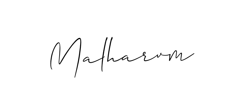 Make a beautiful signature design for name Malharvm. With this signature (Allison_Script) style, you can create a handwritten signature for free. Malharvm signature style 2 images and pictures png