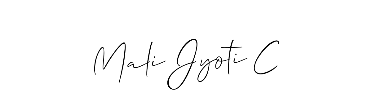 Make a beautiful signature design for name Mali Jyoti C. With this signature (Allison_Script) style, you can create a handwritten signature for free. Mali Jyoti C signature style 2 images and pictures png