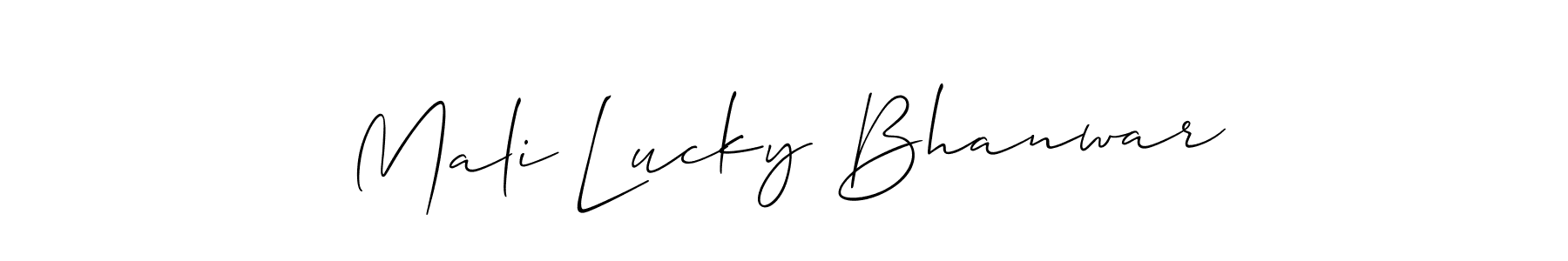 Create a beautiful signature design for name Mali Lucky Bhanwar. With this signature (Allison_Script) fonts, you can make a handwritten signature for free. Mali Lucky Bhanwar signature style 2 images and pictures png