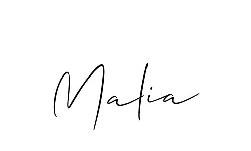 Create a beautiful signature design for name Malia. With this signature (Allison_Script) fonts, you can make a handwritten signature for free. Malia signature style 2 images and pictures png