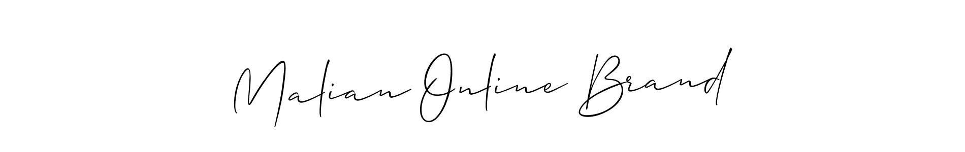 Make a beautiful signature design for name Malian Online Brand. With this signature (Allison_Script) style, you can create a handwritten signature for free. Malian Online Brand signature style 2 images and pictures png