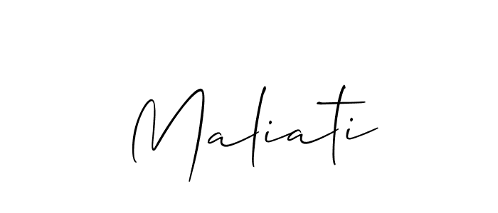 The best way (Allison_Script) to make a short signature is to pick only two or three words in your name. The name Maliati include a total of six letters. For converting this name. Maliati signature style 2 images and pictures png