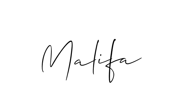 Similarly Allison_Script is the best handwritten signature design. Signature creator online .You can use it as an online autograph creator for name Malifa. Malifa signature style 2 images and pictures png