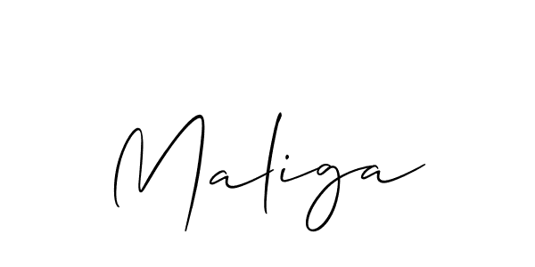 It looks lik you need a new signature style for name Maliga. Design unique handwritten (Allison_Script) signature with our free signature maker in just a few clicks. Maliga signature style 2 images and pictures png
