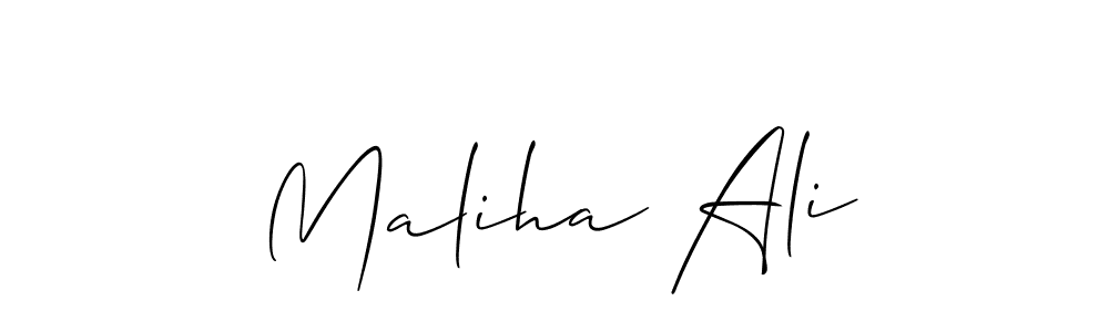 The best way (Allison_Script) to make a short signature is to pick only two or three words in your name. The name Maliha Ali include a total of six letters. For converting this name. Maliha Ali signature style 2 images and pictures png