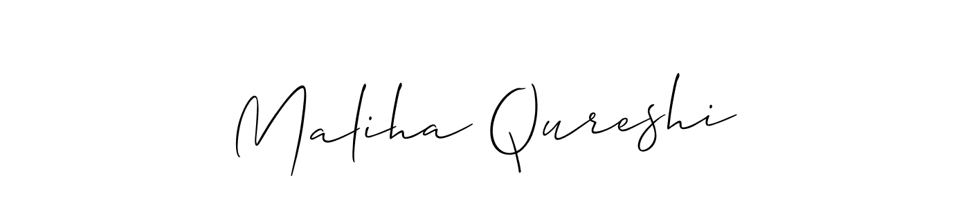 Allison_Script is a professional signature style that is perfect for those who want to add a touch of class to their signature. It is also a great choice for those who want to make their signature more unique. Get Maliha Qureshi name to fancy signature for free. Maliha Qureshi signature style 2 images and pictures png