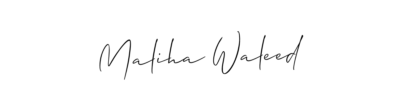 How to make Maliha Waleed name signature. Use Allison_Script style for creating short signs online. This is the latest handwritten sign. Maliha Waleed signature style 2 images and pictures png