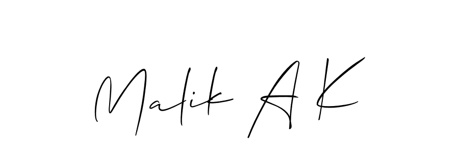 Also You can easily find your signature by using the search form. We will create Malik A K name handwritten signature images for you free of cost using Allison_Script sign style. Malik A K signature style 2 images and pictures png