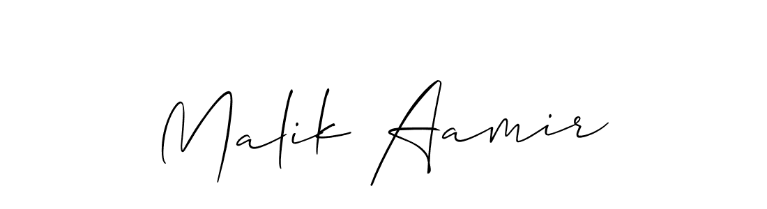 How to make Malik Aamir signature? Allison_Script is a professional autograph style. Create handwritten signature for Malik Aamir name. Malik Aamir signature style 2 images and pictures png