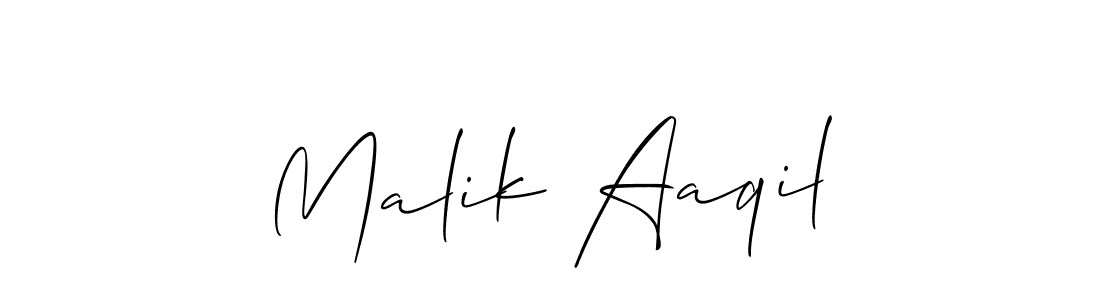 Create a beautiful signature design for name Malik Aaqil. With this signature (Allison_Script) fonts, you can make a handwritten signature for free. Malik Aaqil signature style 2 images and pictures png