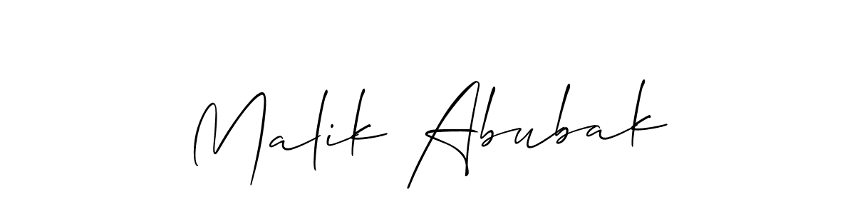 Make a beautiful signature design for name Malik Abubak. With this signature (Allison_Script) style, you can create a handwritten signature for free. Malik Abubak signature style 2 images and pictures png