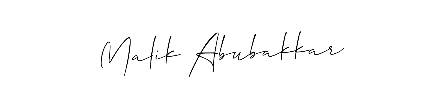 Make a beautiful signature design for name Malik Abubakkar. With this signature (Allison_Script) style, you can create a handwritten signature for free. Malik Abubakkar signature style 2 images and pictures png