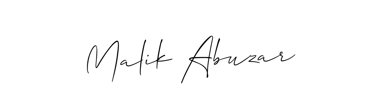 Make a beautiful signature design for name Malik Abuzar. With this signature (Allison_Script) style, you can create a handwritten signature for free. Malik Abuzar signature style 2 images and pictures png