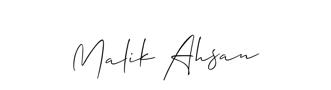 The best way (Allison_Script) to make a short signature is to pick only two or three words in your name. The name Malik Ahsan include a total of six letters. For converting this name. Malik Ahsan signature style 2 images and pictures png