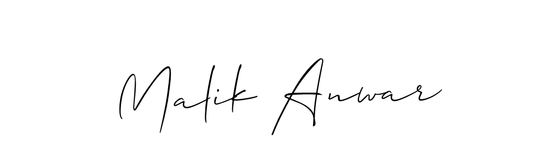 Design your own signature with our free online signature maker. With this signature software, you can create a handwritten (Allison_Script) signature for name Malik Anwar. Malik Anwar signature style 2 images and pictures png