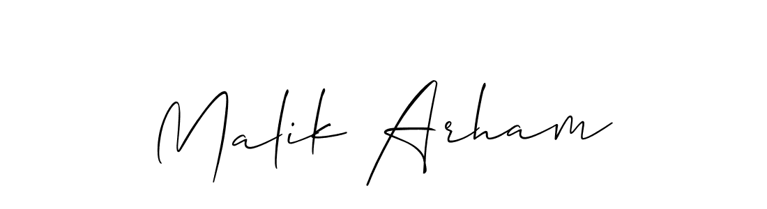 It looks lik you need a new signature style for name Malik Arham. Design unique handwritten (Allison_Script) signature with our free signature maker in just a few clicks. Malik Arham signature style 2 images and pictures png