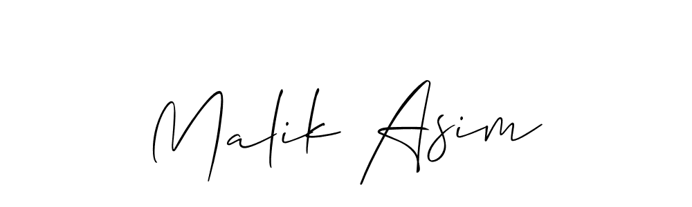 Make a beautiful signature design for name Malik Asim. With this signature (Allison_Script) style, you can create a handwritten signature for free. Malik Asim signature style 2 images and pictures png