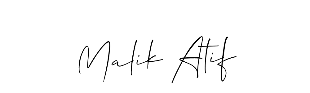 Make a beautiful signature design for name Malik Atif. With this signature (Allison_Script) style, you can create a handwritten signature for free. Malik Atif signature style 2 images and pictures png