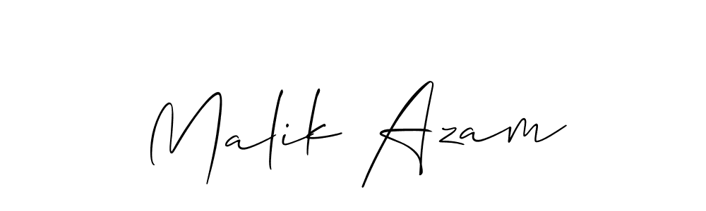 You should practise on your own different ways (Allison_Script) to write your name (Malik Azam) in signature. don't let someone else do it for you. Malik Azam signature style 2 images and pictures png