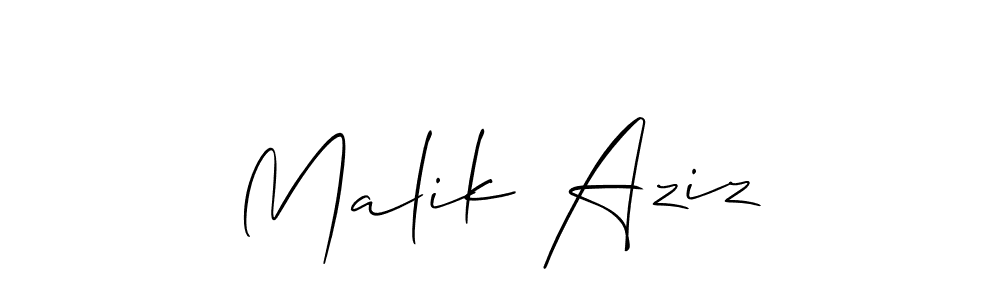 Malik Aziz stylish signature style. Best Handwritten Sign (Allison_Script) for my name. Handwritten Signature Collection Ideas for my name Malik Aziz. Malik Aziz signature style 2 images and pictures png