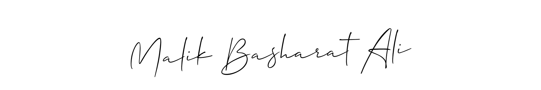 Make a beautiful signature design for name Malik Basharat Ali. With this signature (Allison_Script) style, you can create a handwritten signature for free. Malik Basharat Ali signature style 2 images and pictures png