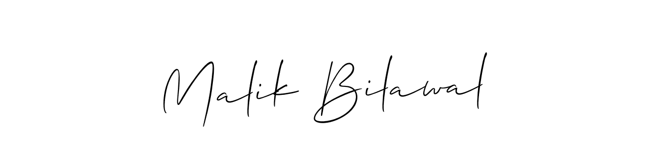 How to make Malik Bilawal signature? Allison_Script is a professional autograph style. Create handwritten signature for Malik Bilawal name. Malik Bilawal signature style 2 images and pictures png