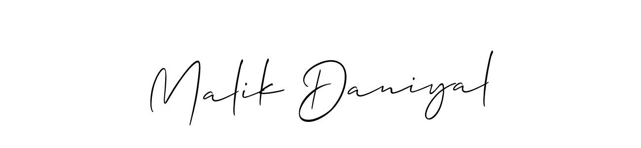 if you are searching for the best signature style for your name Malik Daniyal. so please give up your signature search. here we have designed multiple signature styles  using Allison_Script. Malik Daniyal signature style 2 images and pictures png