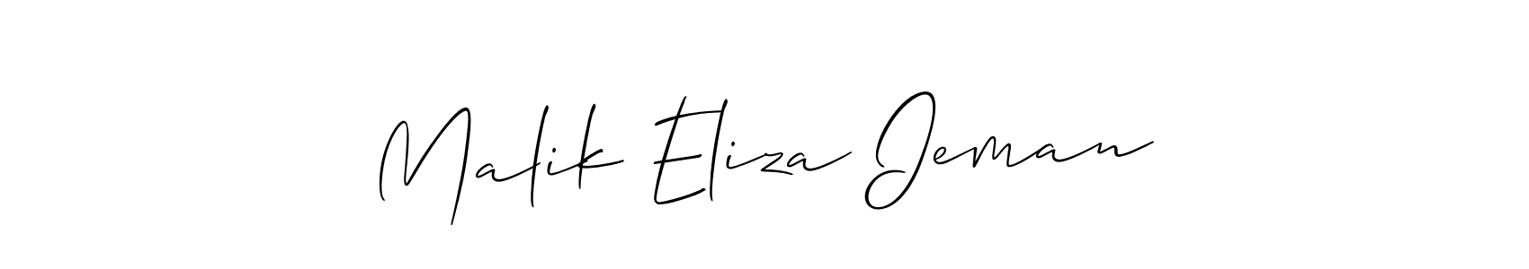 How to make Malik Eliza Ieman signature? Allison_Script is a professional autograph style. Create handwritten signature for Malik Eliza Ieman name. Malik Eliza Ieman signature style 2 images and pictures png