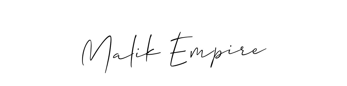 Create a beautiful signature design for name Malik Empire. With this signature (Allison_Script) fonts, you can make a handwritten signature for free. Malik Empire signature style 2 images and pictures png