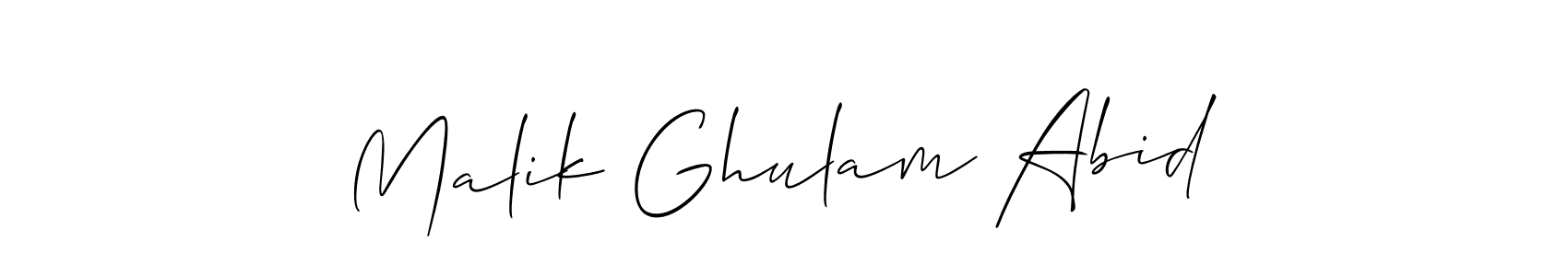 How to make Malik Ghulam Abid signature? Allison_Script is a professional autograph style. Create handwritten signature for Malik Ghulam Abid name. Malik Ghulam Abid signature style 2 images and pictures png