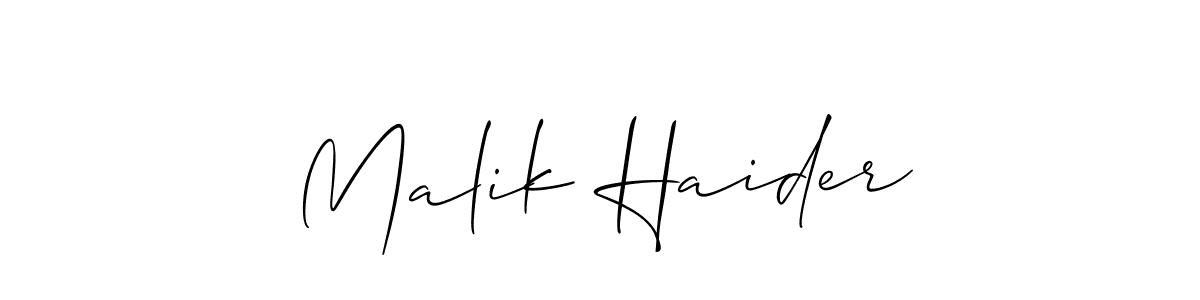 Allison_Script is a professional signature style that is perfect for those who want to add a touch of class to their signature. It is also a great choice for those who want to make their signature more unique. Get Malik Haider name to fancy signature for free. Malik Haider signature style 2 images and pictures png