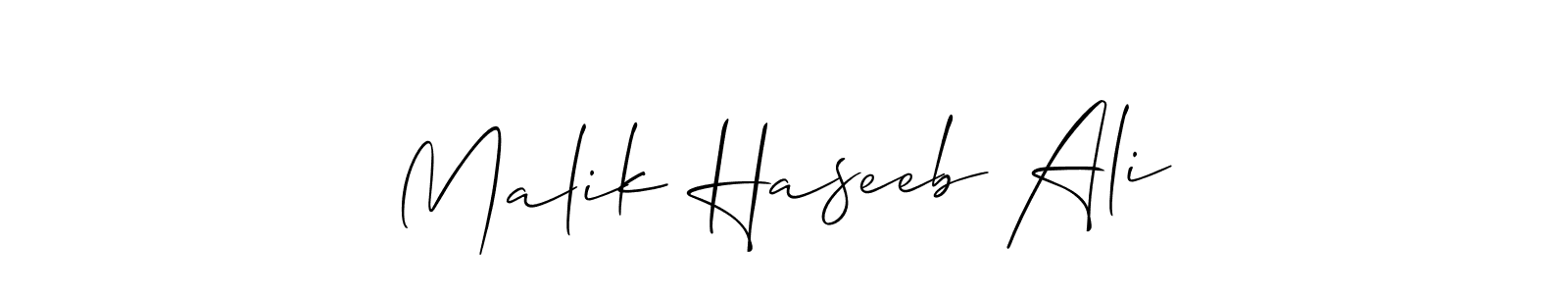 How to Draw Malik Haseeb Ali signature style? Allison_Script is a latest design signature styles for name Malik Haseeb Ali. Malik Haseeb Ali signature style 2 images and pictures png