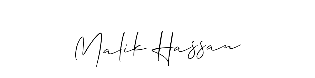 Design your own signature with our free online signature maker. With this signature software, you can create a handwritten (Allison_Script) signature for name Malik Hassan. Malik Hassan signature style 2 images and pictures png