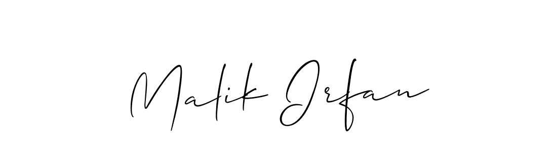 Design your own signature with our free online signature maker. With this signature software, you can create a handwritten (Allison_Script) signature for name Malik Irfan. Malik Irfan signature style 2 images and pictures png