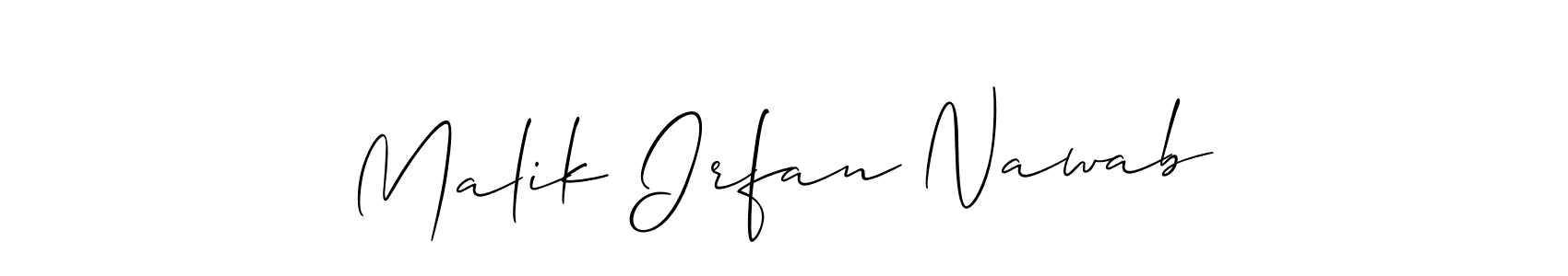 Also we have Malik Irfan Nawab name is the best signature style. Create professional handwritten signature collection using Allison_Script autograph style. Malik Irfan Nawab signature style 2 images and pictures png