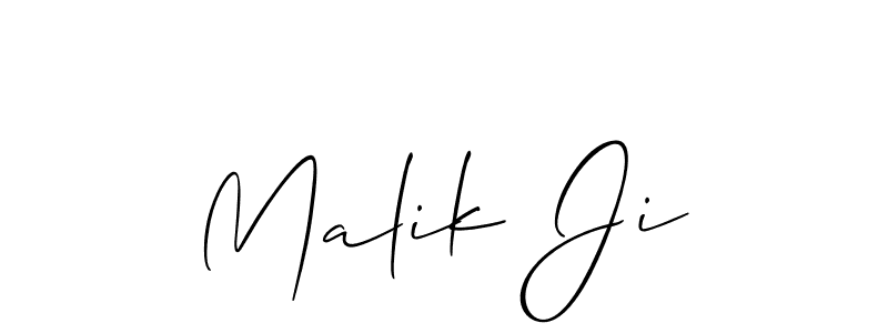 Also we have Malik Ji name is the best signature style. Create professional handwritten signature collection using Allison_Script autograph style. Malik Ji signature style 2 images and pictures png