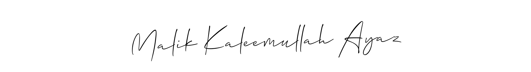 Design your own signature with our free online signature maker. With this signature software, you can create a handwritten (Allison_Script) signature for name Malik Kaleemullah Ayaz. Malik Kaleemullah Ayaz signature style 2 images and pictures png