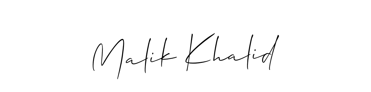 The best way (Allison_Script) to make a short signature is to pick only two or three words in your name. The name Malik Khalid include a total of six letters. For converting this name. Malik Khalid signature style 2 images and pictures png