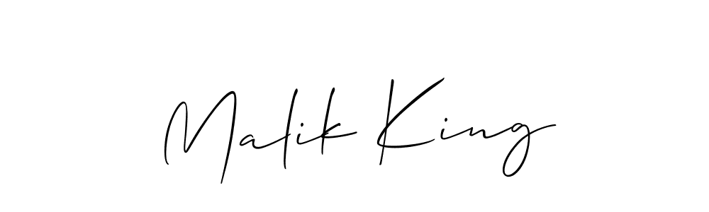 Use a signature maker to create a handwritten signature online. With this signature software, you can design (Allison_Script) your own signature for name Malik King. Malik King signature style 2 images and pictures png