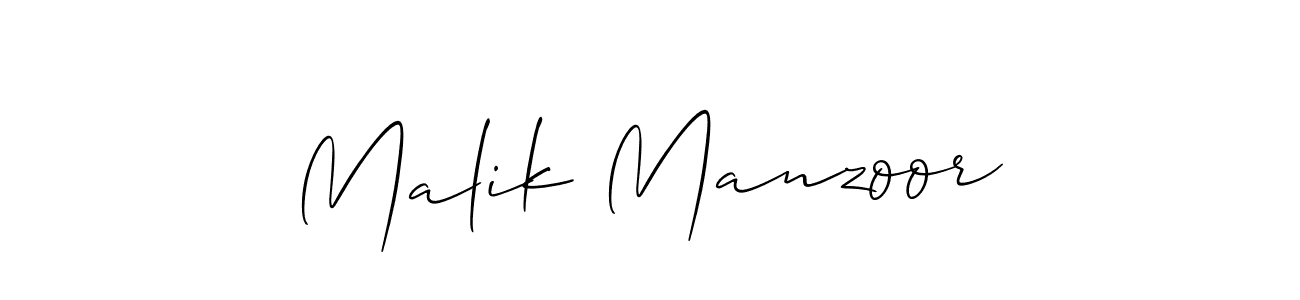 Make a beautiful signature design for name Malik Manzoor. With this signature (Allison_Script) style, you can create a handwritten signature for free. Malik Manzoor signature style 2 images and pictures png