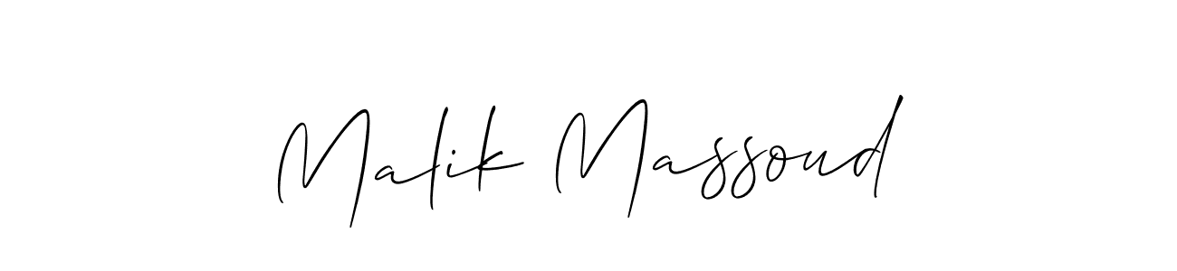 Allison_Script is a professional signature style that is perfect for those who want to add a touch of class to their signature. It is also a great choice for those who want to make their signature more unique. Get Malik Massoud name to fancy signature for free. Malik Massoud signature style 2 images and pictures png