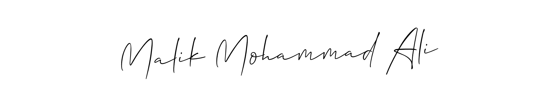 How to make Malik Mohammad Ali signature? Allison_Script is a professional autograph style. Create handwritten signature for Malik Mohammad Ali name. Malik Mohammad Ali signature style 2 images and pictures png