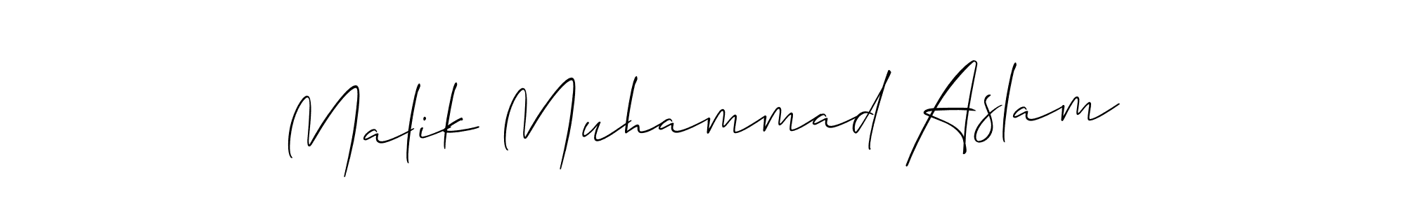 Design your own signature with our free online signature maker. With this signature software, you can create a handwritten (Allison_Script) signature for name Malik Muhammad Aslam. Malik Muhammad Aslam signature style 2 images and pictures png