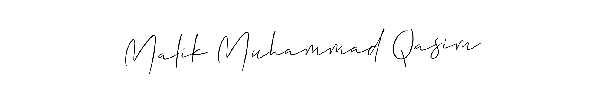 Design your own signature with our free online signature maker. With this signature software, you can create a handwritten (Allison_Script) signature for name Malik Muhammad Qasim. Malik Muhammad Qasim signature style 2 images and pictures png