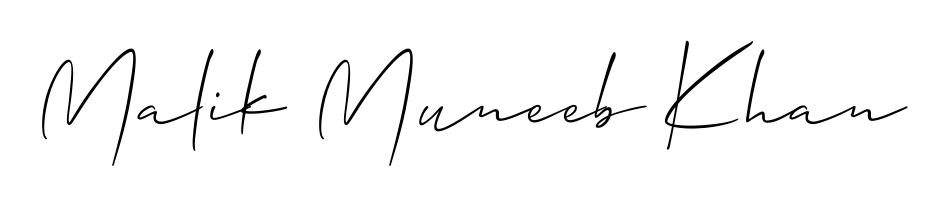 The Allison_Script font gives name Malik Muneeb Khan a signature that looks effortless yet distinguished. Download high-res PNG instantly. Malik Muneeb Khan signature style 2 images and pictures png
